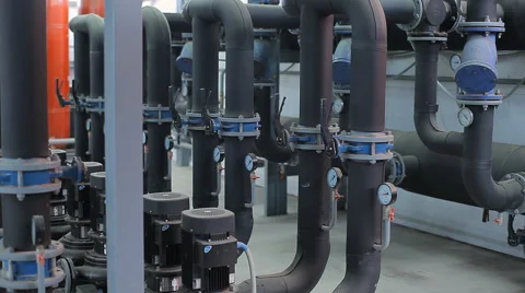 Technical Pipe Production Plant, the Boiler Room Stock Footage 56828023