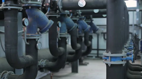 Technical Pipe Production Plant, the Boiler Room Stock Footage 56828520