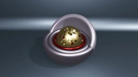 Technical plaything, a sphere made of metallic hemispheres that open by turning Stock Footage 165497269