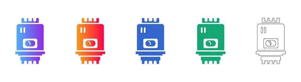 Technical Power Controller Switch Icons Ilustración de archivo