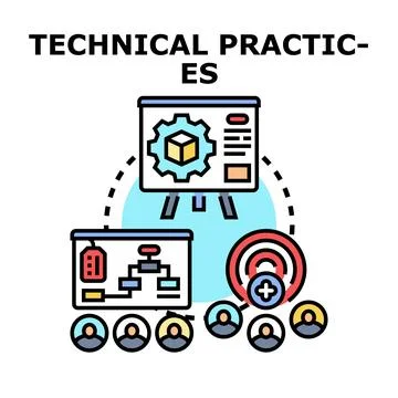 Technical practices for engineering development and strategy Stock Illustration