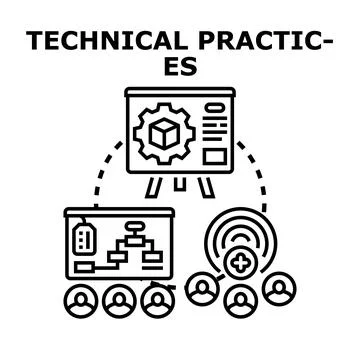 Technical practices for engineering development and strategy Stock Illustration