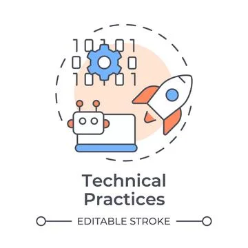 Technical practices multi color concept icon 스톡 일러스트