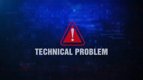 Technical Problem Alert Warning Error Message Blinking on Screen . Video stock 98537825