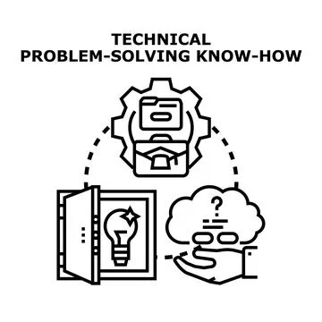 Technical problem solving know how development process Stockillustratie