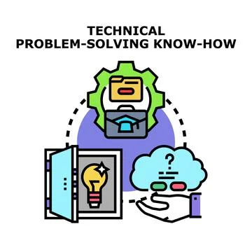 Technical problem solving know how development process イラスト素材