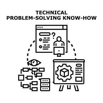 Technical problem solving know how vector concept Illustrazione stock