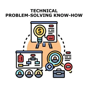 Technical problem solving know how concept illustration 库存插图