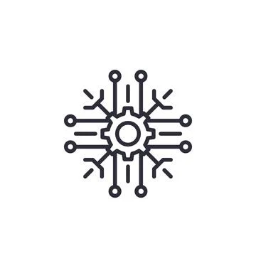 Technical process line icon, technology concept 스톡 일러스트