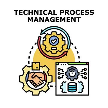 Technical process management process optimization and execution Stockillustratie