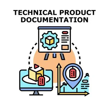 Technical product documentation workflow and development process Stock Illustration