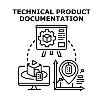 Technical product documentation workflow and development process Stock Illustration