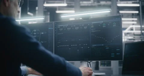 Technical Professional Sits at Well Organized Desk in Data Center Stock Footage 325428292