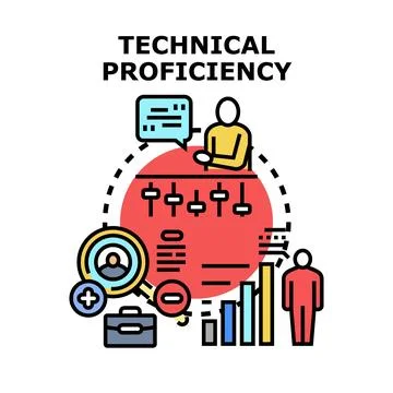 Technical proficiency concept demonstrating skill acquisition and development Stock Illustration