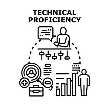 Technical proficiency concept demonstrating skill acquisition and development Stock Illustration