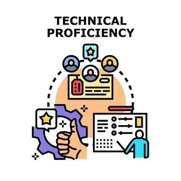 Technical proficiency skill development illustration concept Stock Illustration