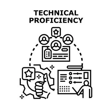 Technical proficiency skill development illustration concept Stock Illustration