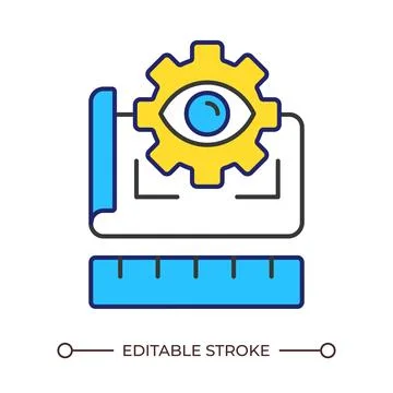 Technical project control line color icon Stock Illustration