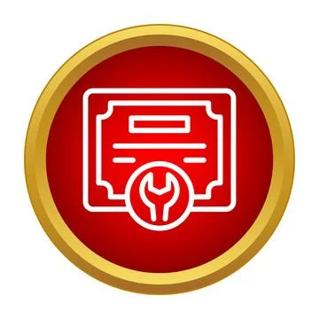 Technical qualification certificate with wrench icon symbol Illustration