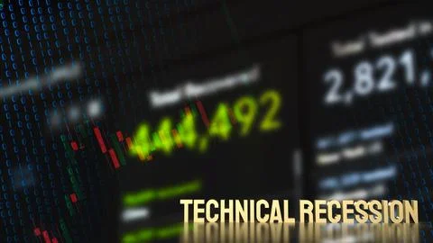 The  Technical Recession gold text for Business concept 3d rendering Stockillustratie