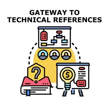 Technical references gateway offering knowledge and solutions Stock Illustration