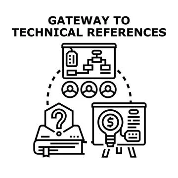 Technical references gateway offering knowledge and solutions Illustrazione stock