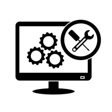 Technical repair of computer icon image Stock Illustration