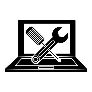 Technical repair of computer icon image Stock Illustration