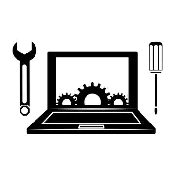 Technical repair of computer icon image Stockillustratie