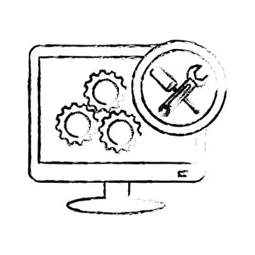 Technical repair of computer icon image Stockillustratie