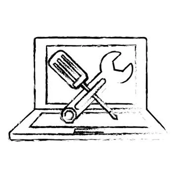Technical repair of computer icon image Stockillustratie