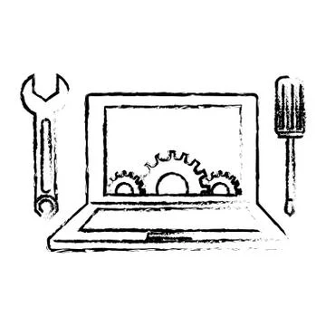 Technical repair of computer icon image Stock Illustration
