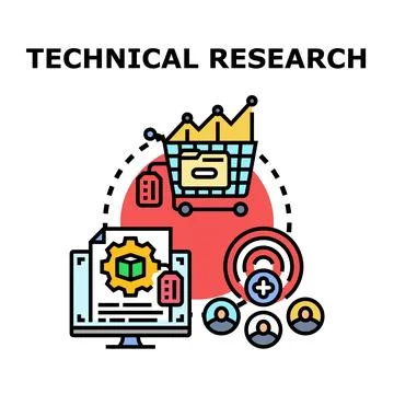 Technical research concept in business development process 스톡 일러스트
