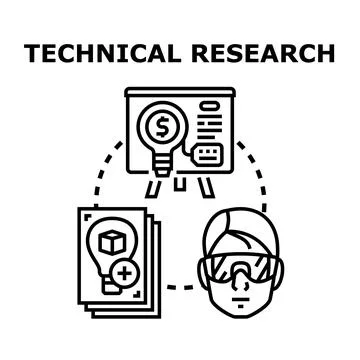 Technical research concept exploring science and innovation Stock Illustration