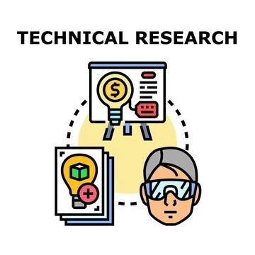 Technical research concept exploring science and innovation 스톡 일러스트