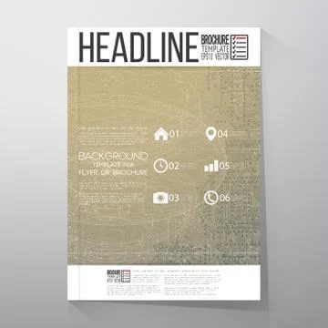 Technical retro background. Brochure, flyer or report for business, template Stock Illustration