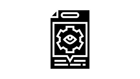 Technical review glyph icon animation Stock Footage 326152605