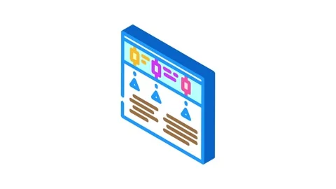Technical review isometric icon animation Stock Footage 327287172