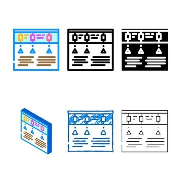 Technical review pack color icon vector Illustrazione stock