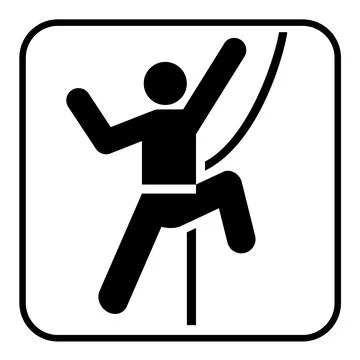 Technical rock climbing map symbol, national park pictogram 库存插图