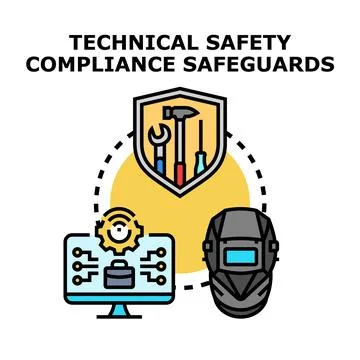 Technical safety compliance safeguards system concept 스톡 일러스트