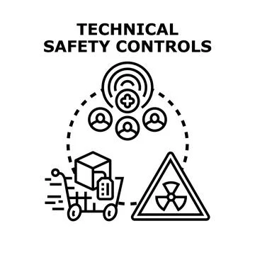 Technical safety controls ensuring security and risk management Stock Illustration