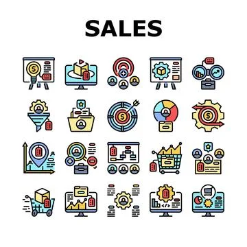 Technical sales engineer service icons set vector 스톡 일러스트