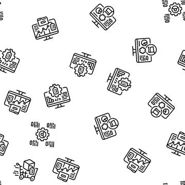 Technical sales engineer service seamless pattern vector 스톡 일러스트