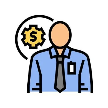 Technical sales engineer worker color icon vector illustration Stock Illustration