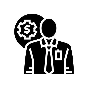 Technical sales engineer worker glyph icon vector illustration Stock Illustration
