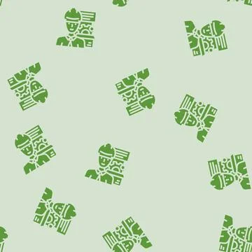 Technical sales engineer worker glyph vector seamless pattern Illustrazione stock