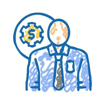 Technical sales engineer worker icon doodle illustration Stock Illustration