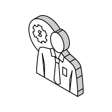 Technical sales engineer worker isometric icon vector illustration Stock Illustration