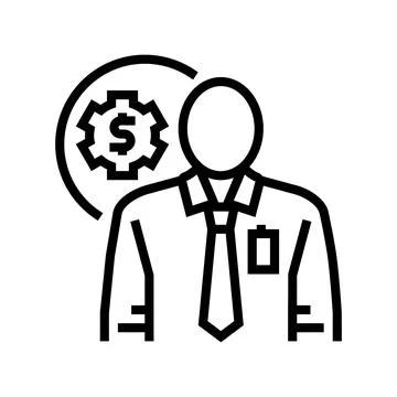Technical sales engineer worker line icon vector illustration Stock Illustration
